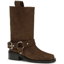 حذاء بوت من جلد العجل البني من ماركة بوس، طراز توروس، برباط