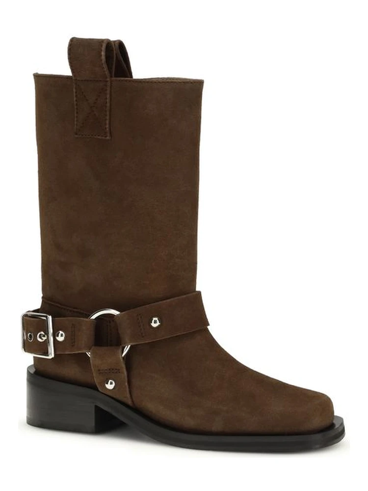 حذاء بوت من جلد العجل البني من ماركة بوس، طراز توروس، برباط alternative