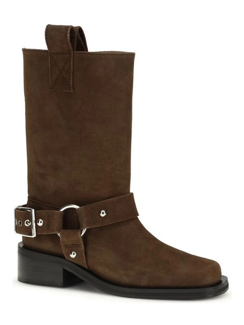 حذاء بوت من جلد العجل البني من ماركة بوس، طراز توروس، برباط