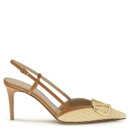 حذاء بكعب عالٍ من جلد العجل البيج من بوس توروس