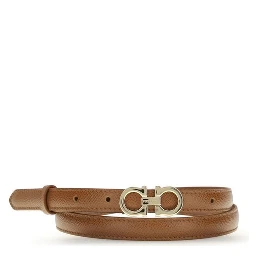 Beige Calf Leather Bos Taurus Thin Belt