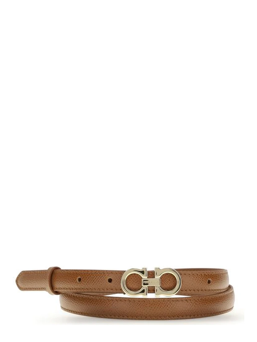 Beige Calf Leather Bos Taurus Thin Belt