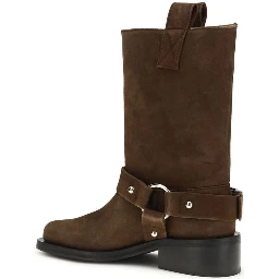 حذاء بوت من جلد العجل البني من ماركة بوس، طراز توروس، برباط