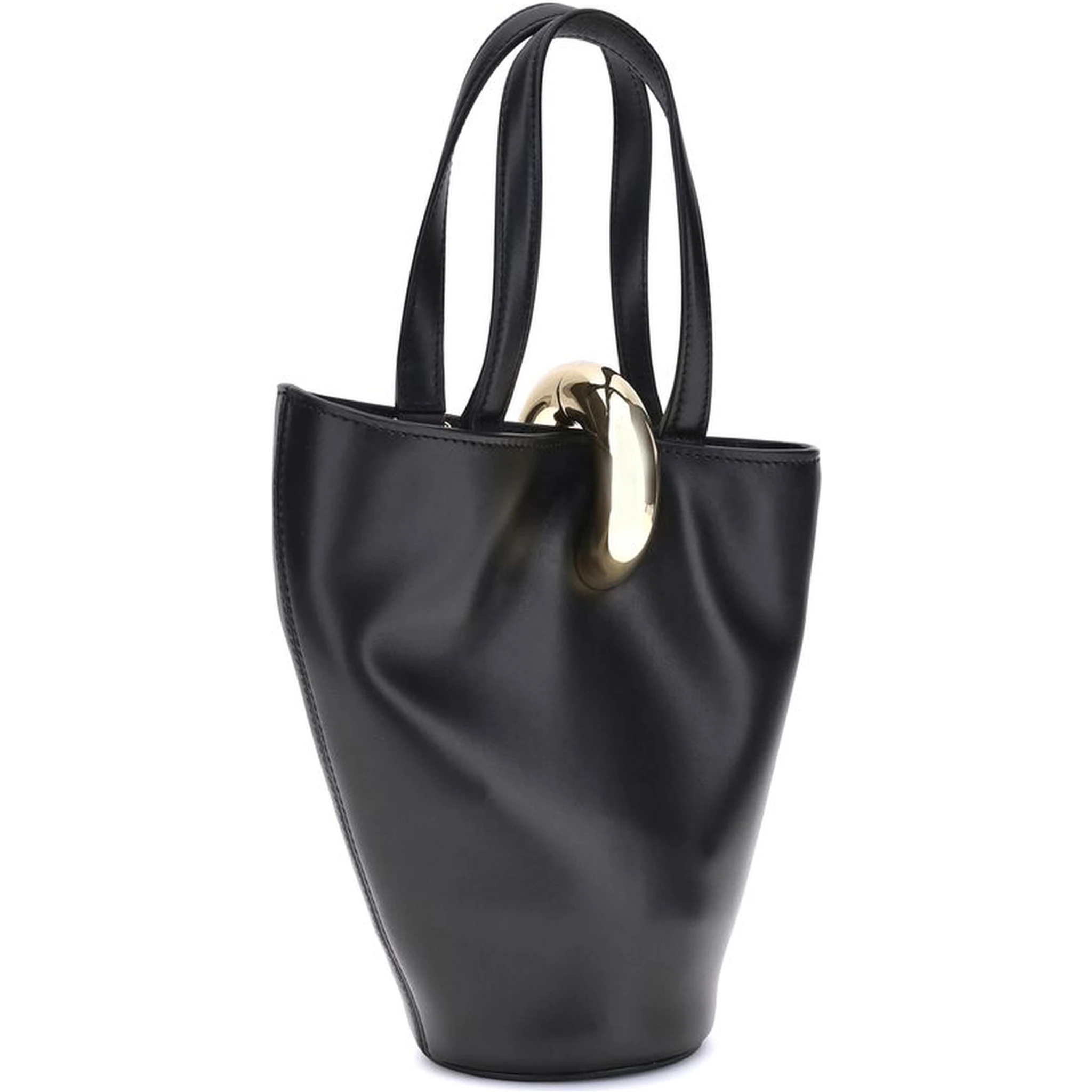 حقيبة كتف بوس توروس من جلد العجل الأسود