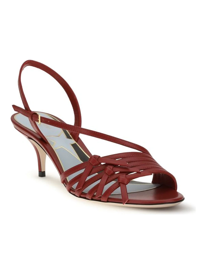 صندل متعدد الألوان من جلد الماعز بأحزمة