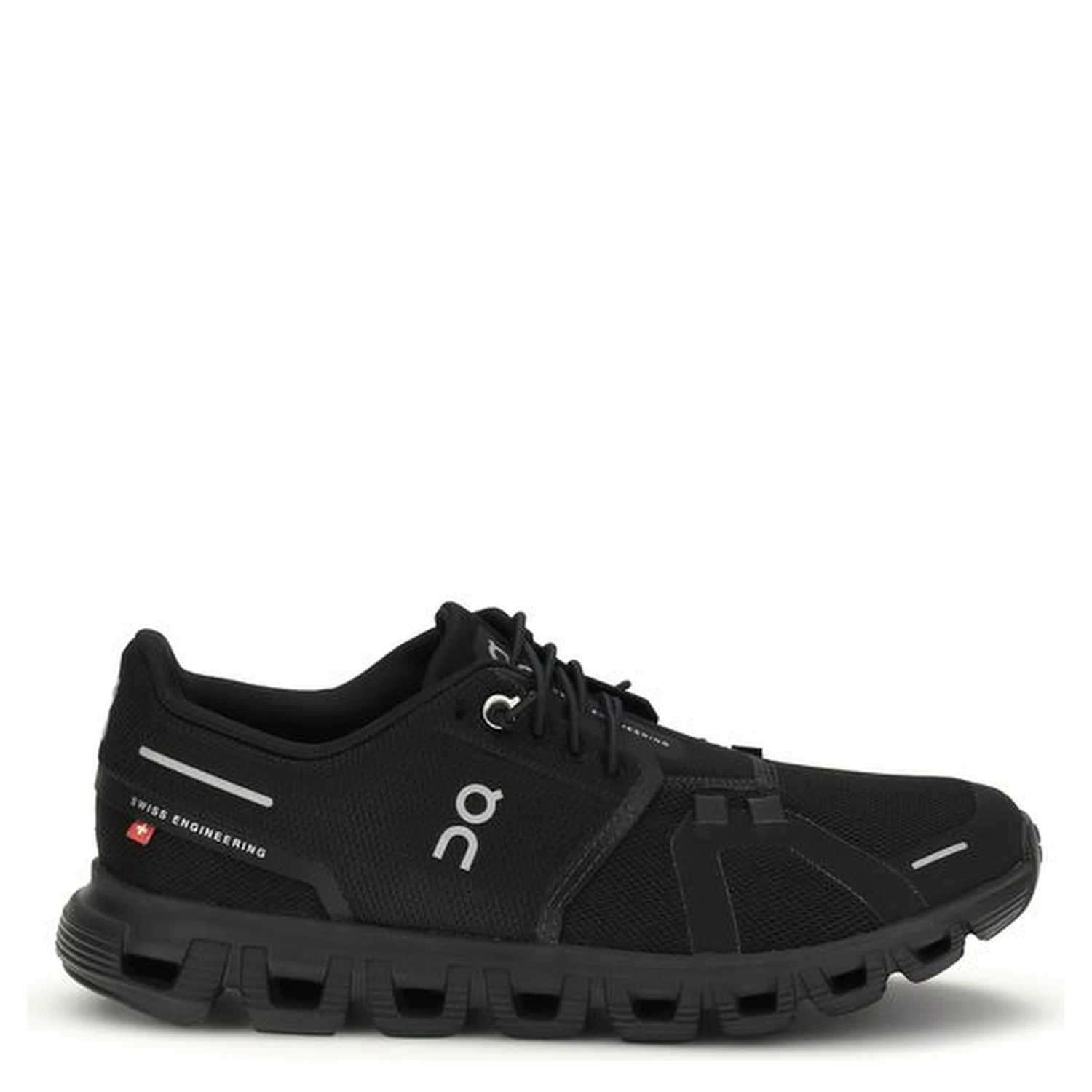Black Recycled Polyester Athletic Sneakers