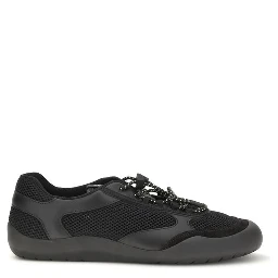 Black Polyester Athletic Sneakers