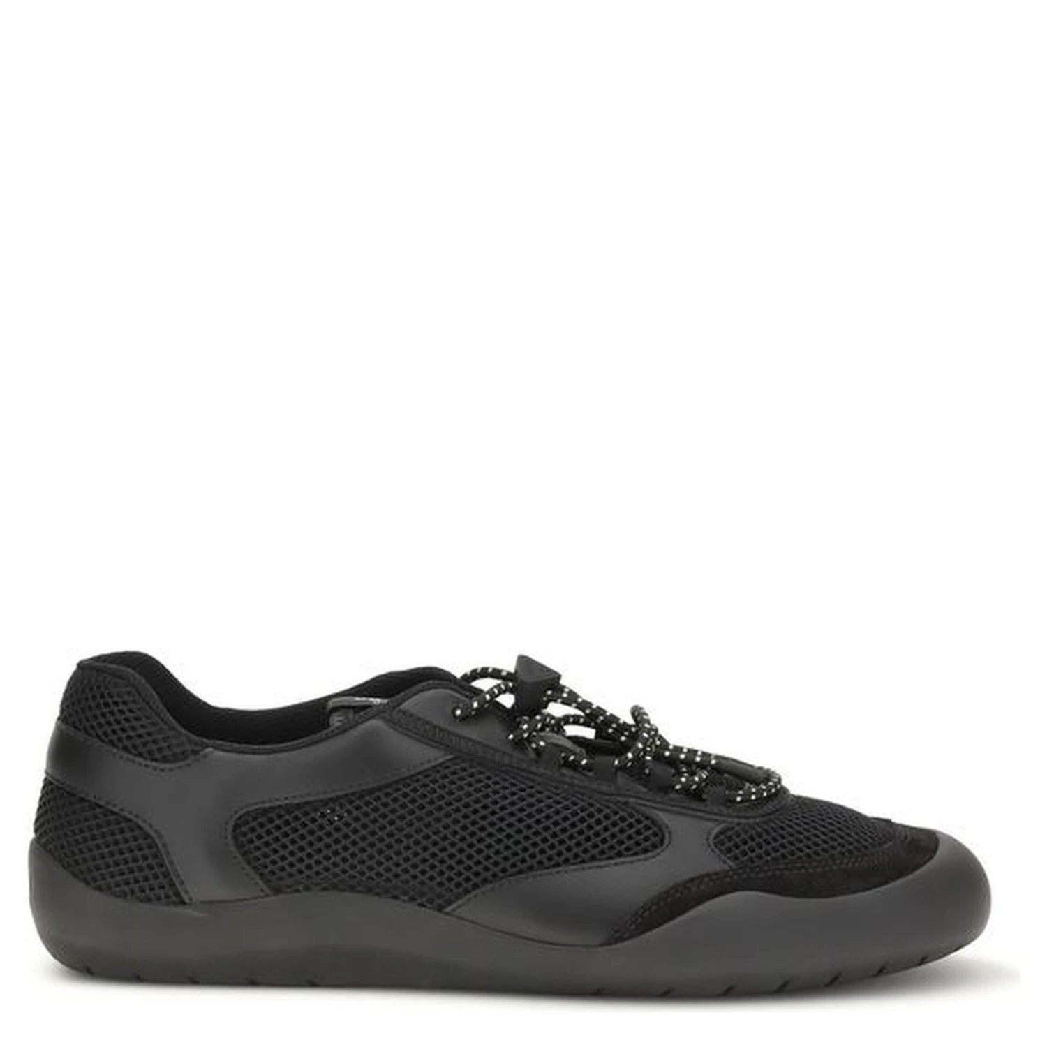 Black Polyester Athletic Sneakers