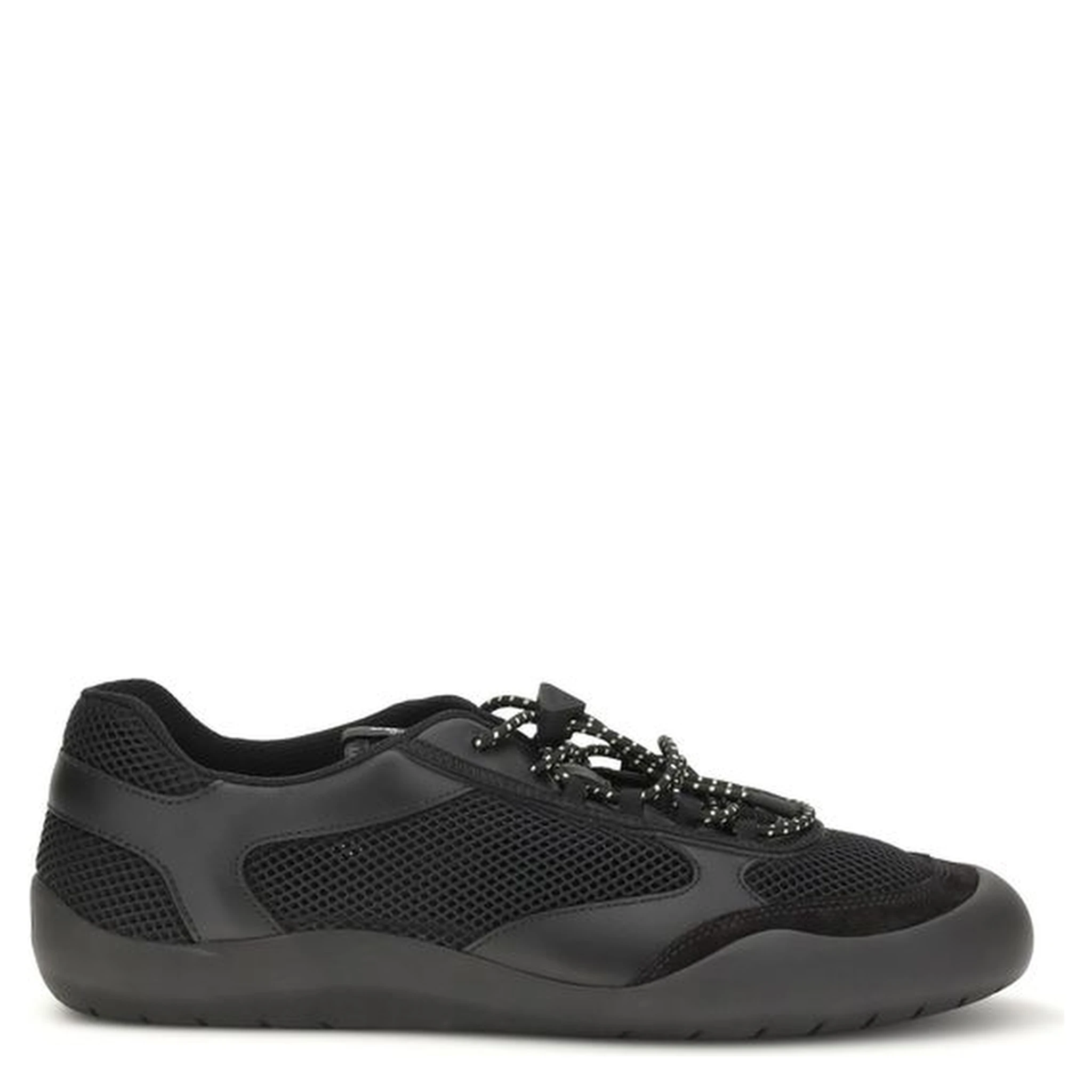 Black Polyester Athletic Sneakers