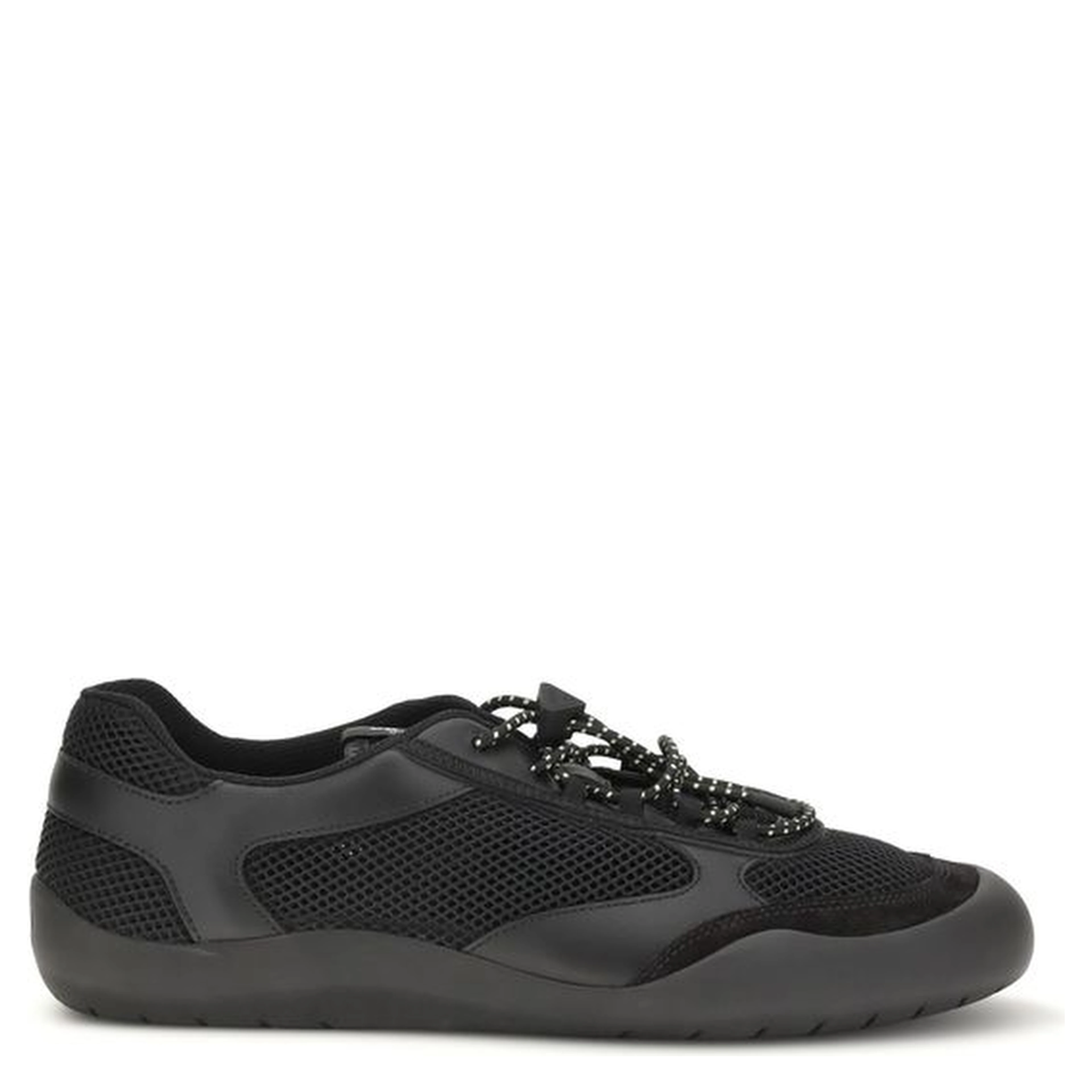 Black Polyester Athletic Sneakers