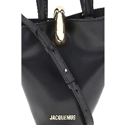 حقيبة كتف بوس توروس من جلد العجل الأسود