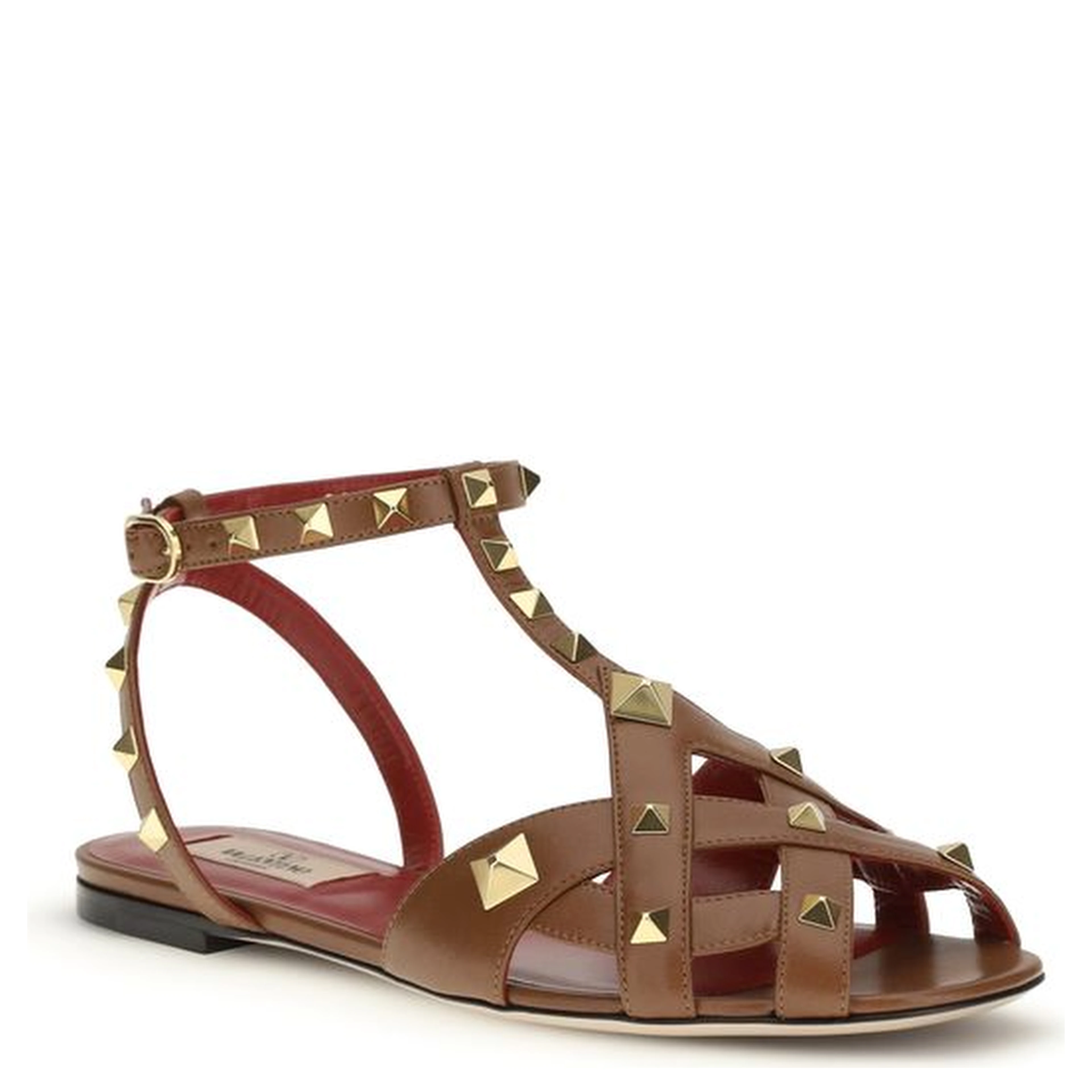 Brown Goatskin Strap-On Sandals