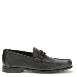 Black Calf Leather Bos Taurus Slip-On Loafers
