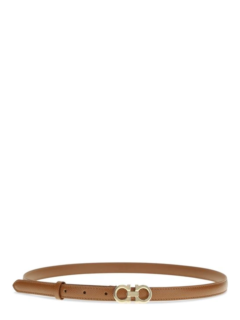 Beige Calf Leather Bos Taurus Thin Belt