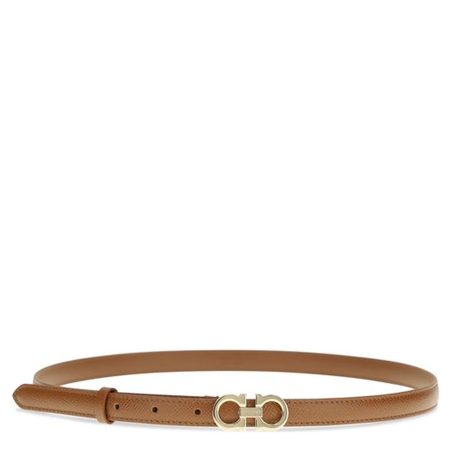 Beige Calf Leather Bos Taurus Thin Belt