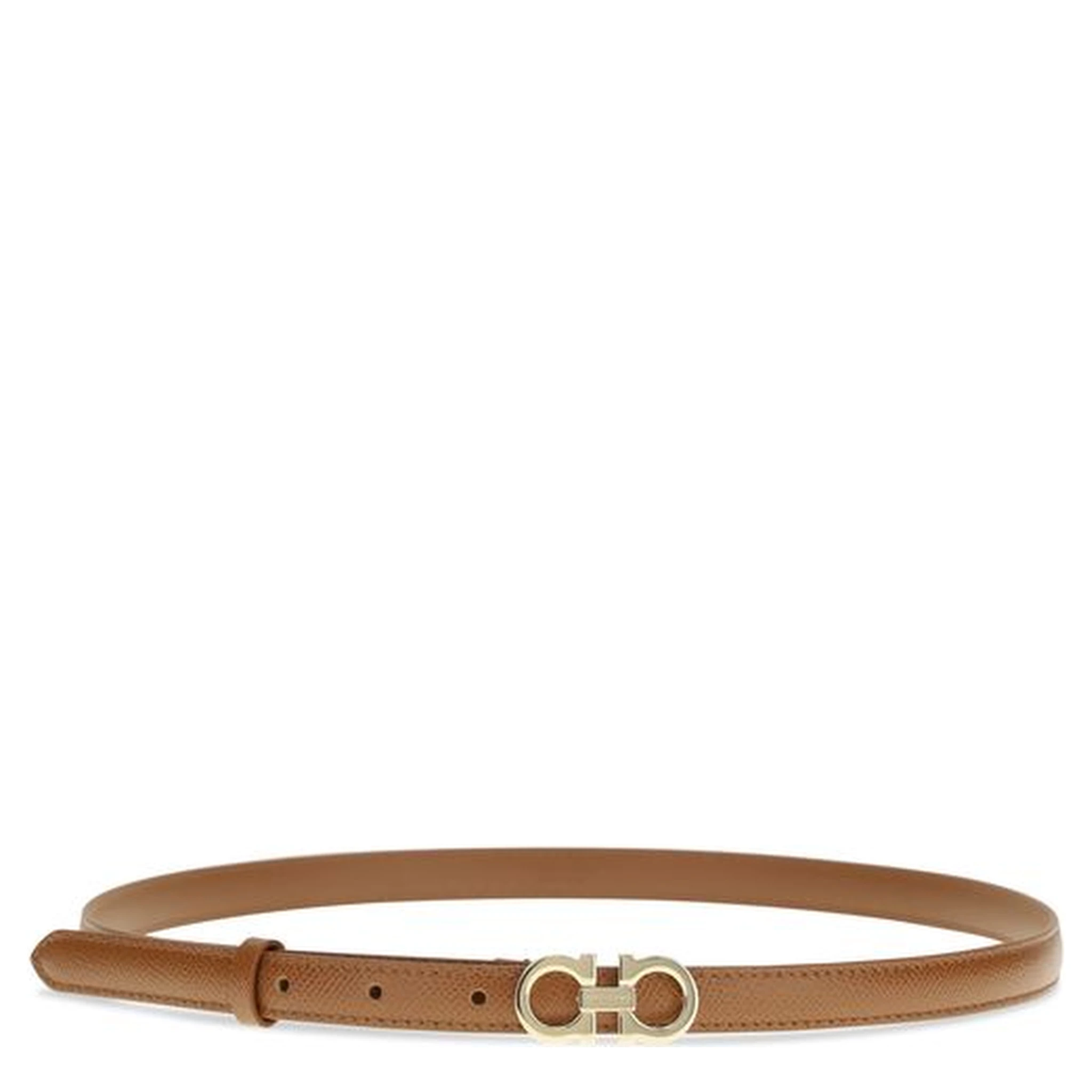 Beige Calf Leather Bos Taurus Thin Belt