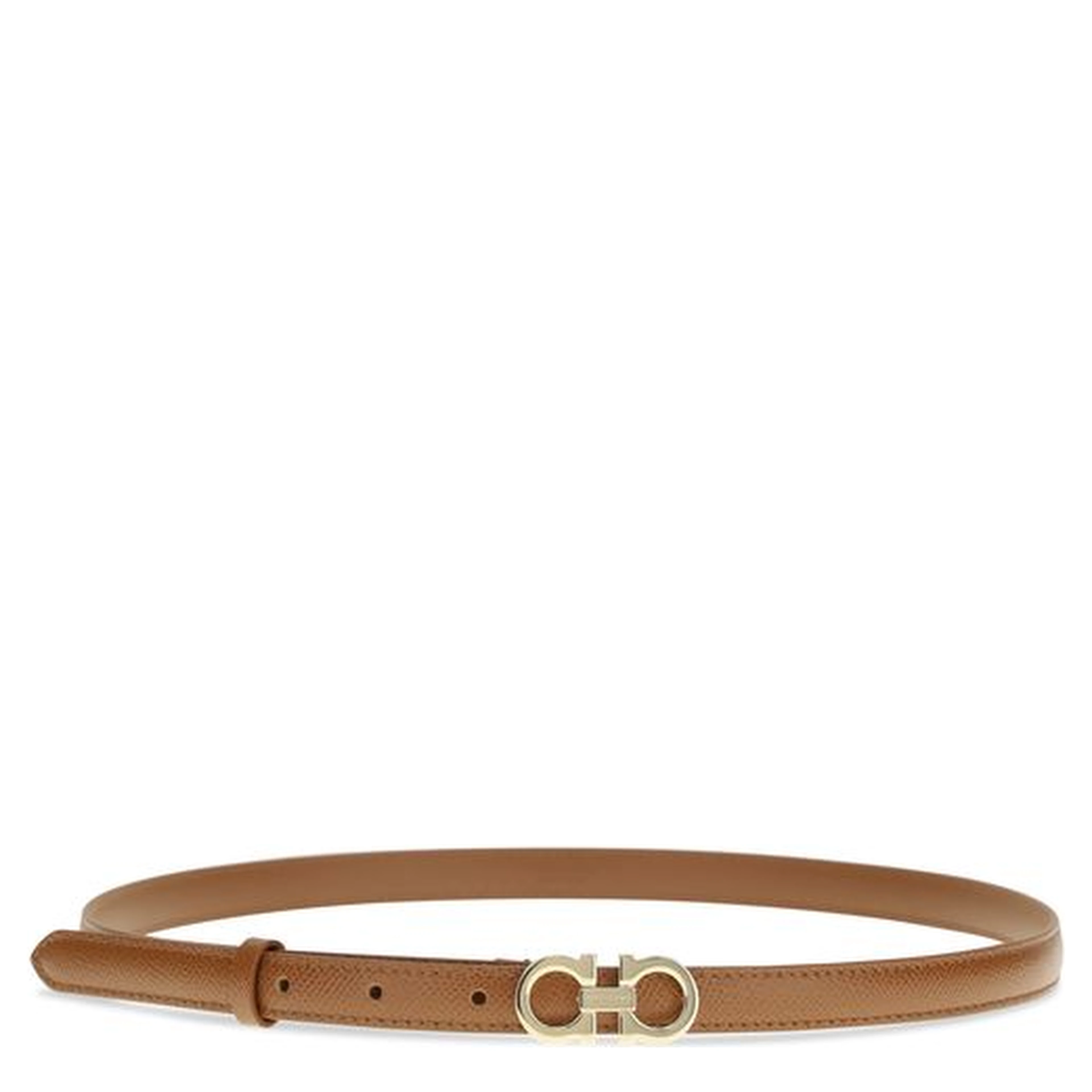 Beige Calf Leather Bos Taurus Thin Belt