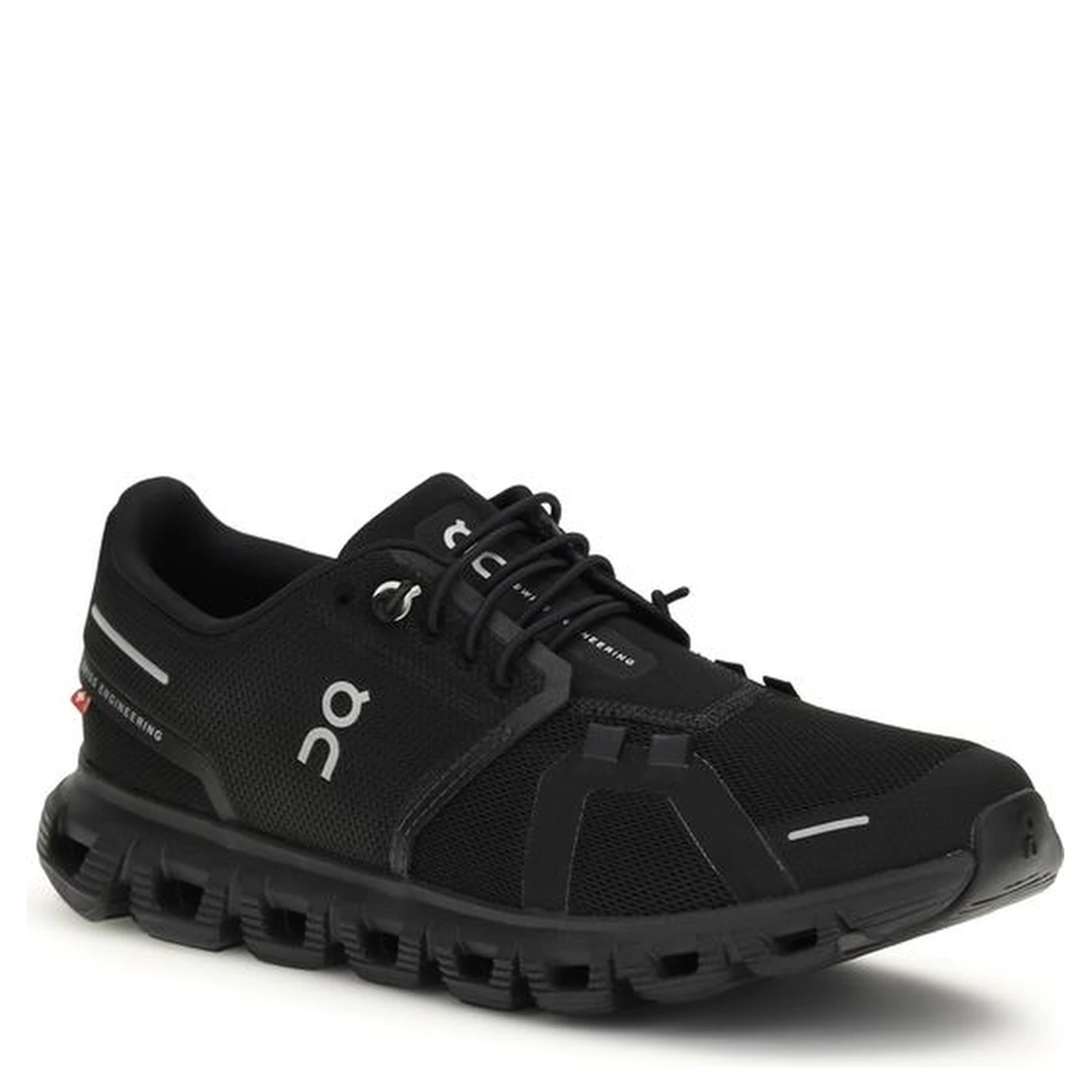 Black Recycled Polyester Athletic Sneakers