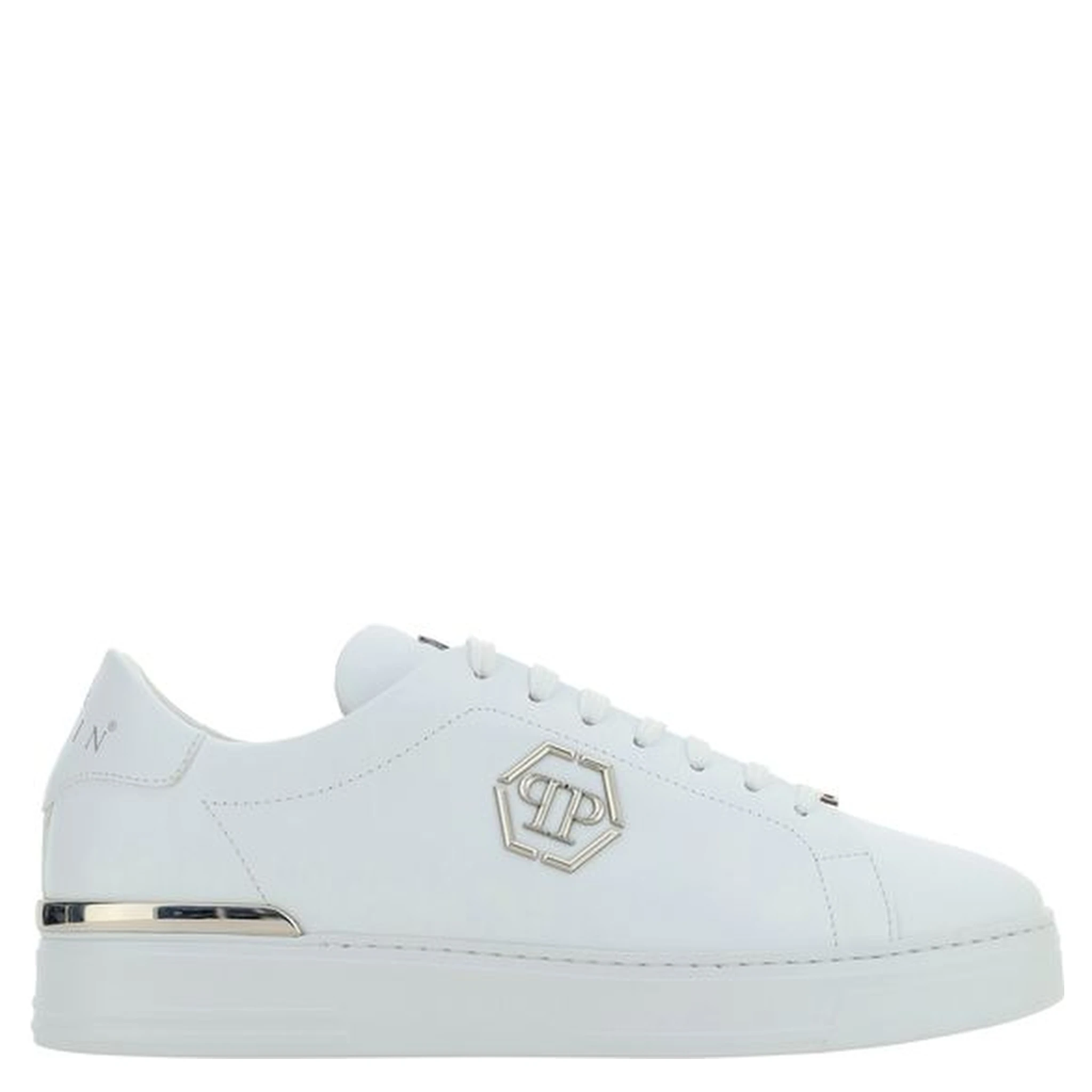 White Leather Low Top Sneakers