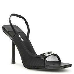 Black Calf Leather Bos Taurus Stiletto Heel Sandals