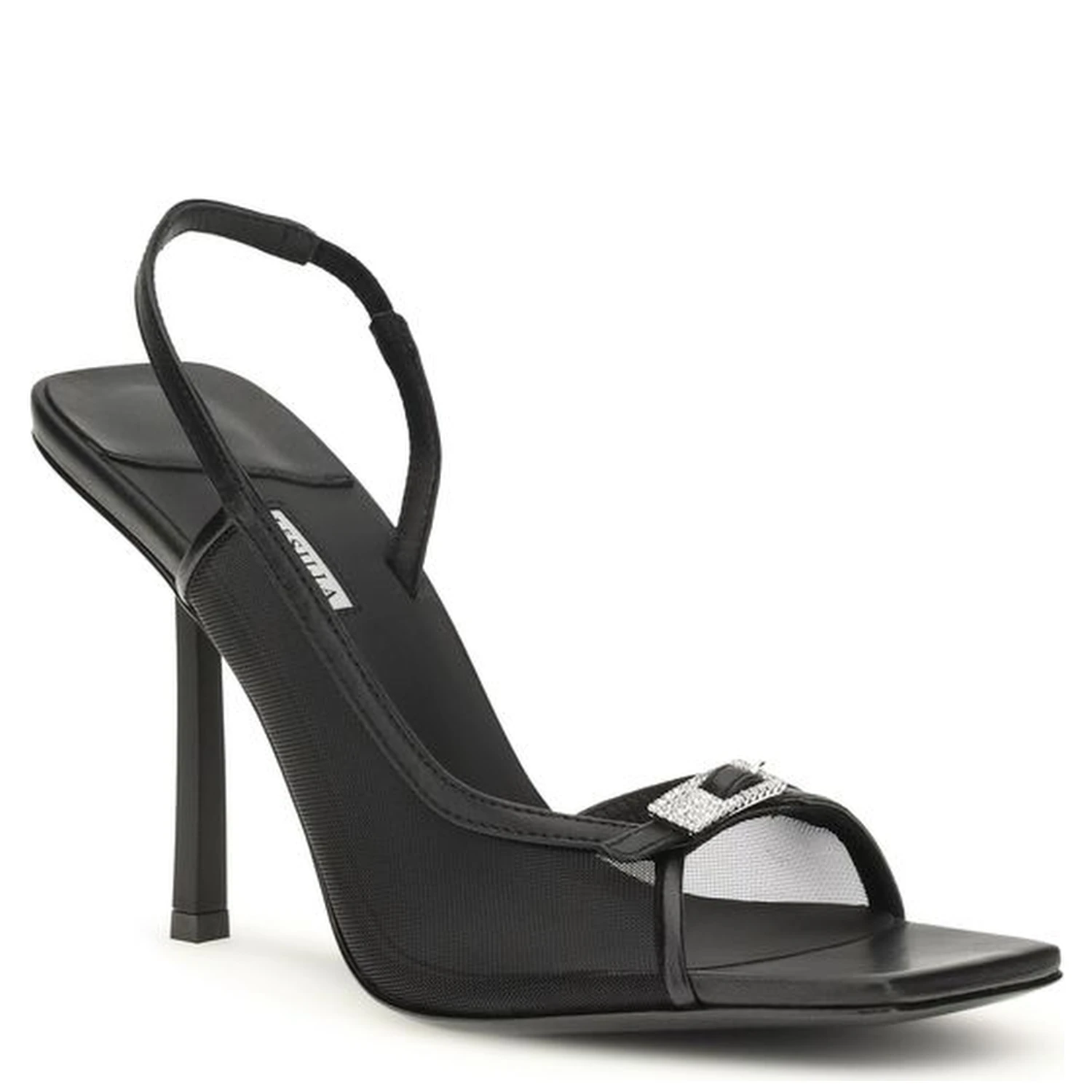 Black Calf Leather Bos Taurus Stiletto Heel Sandals