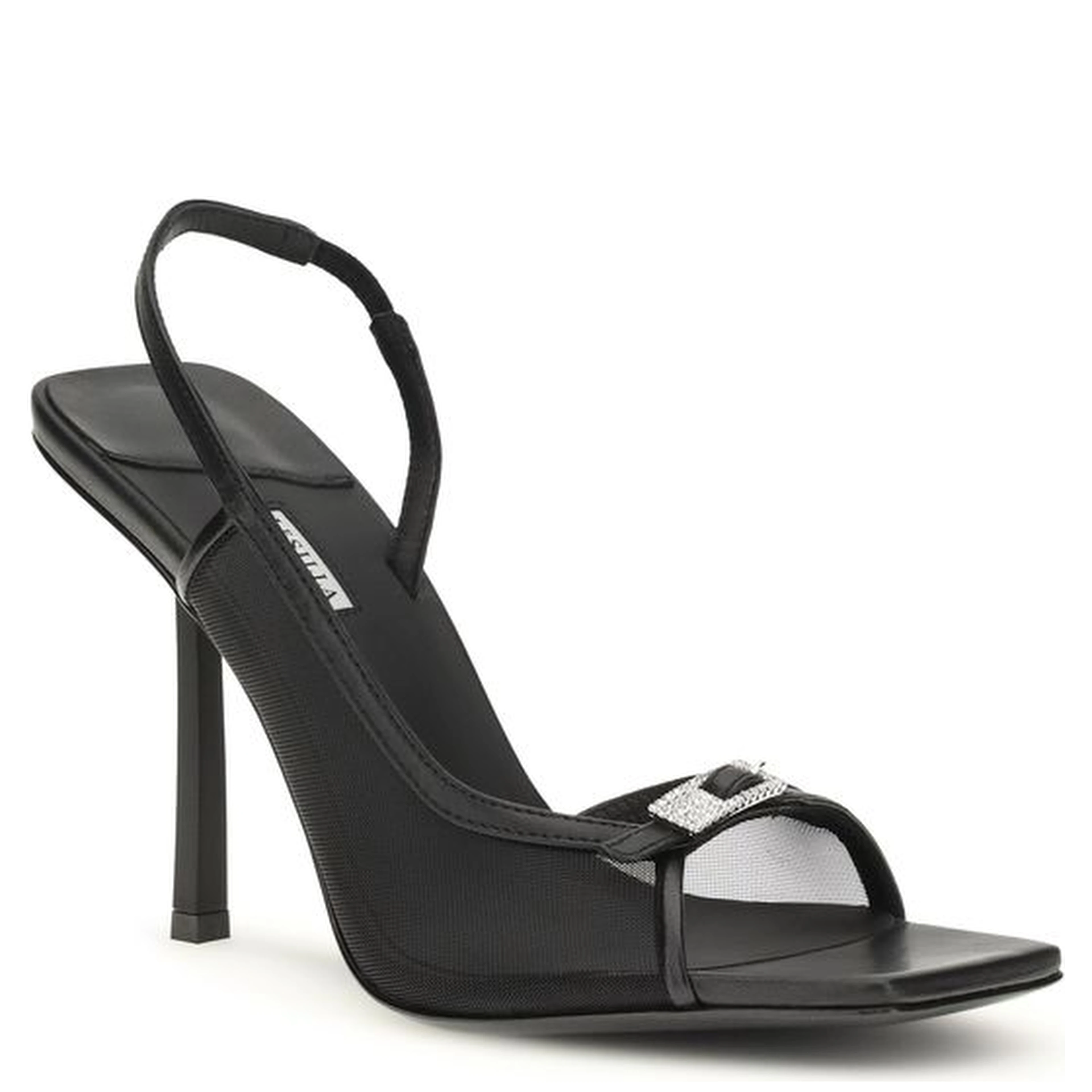 Black Calf Leather Bos Taurus Stiletto Heel Sandals