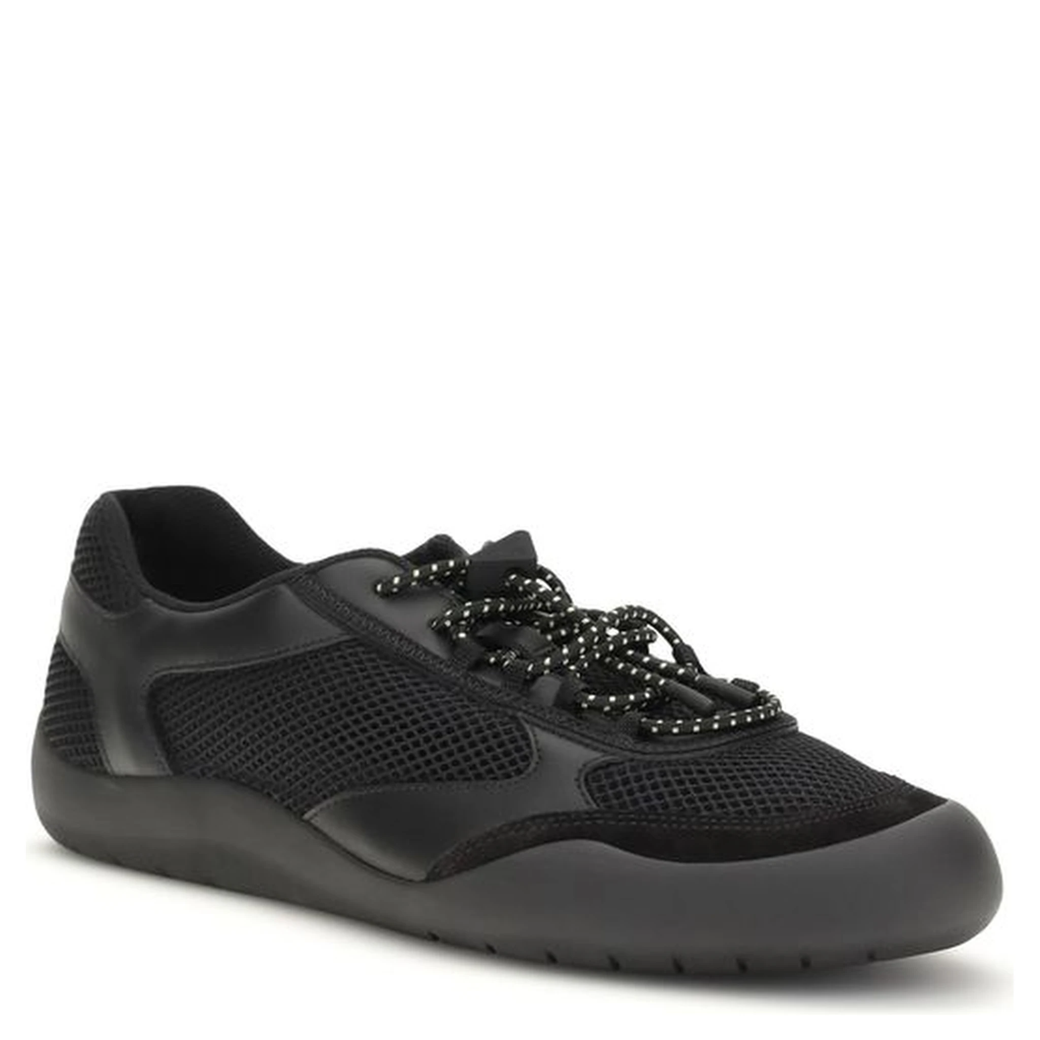 Black Polyester Athletic Sneakers