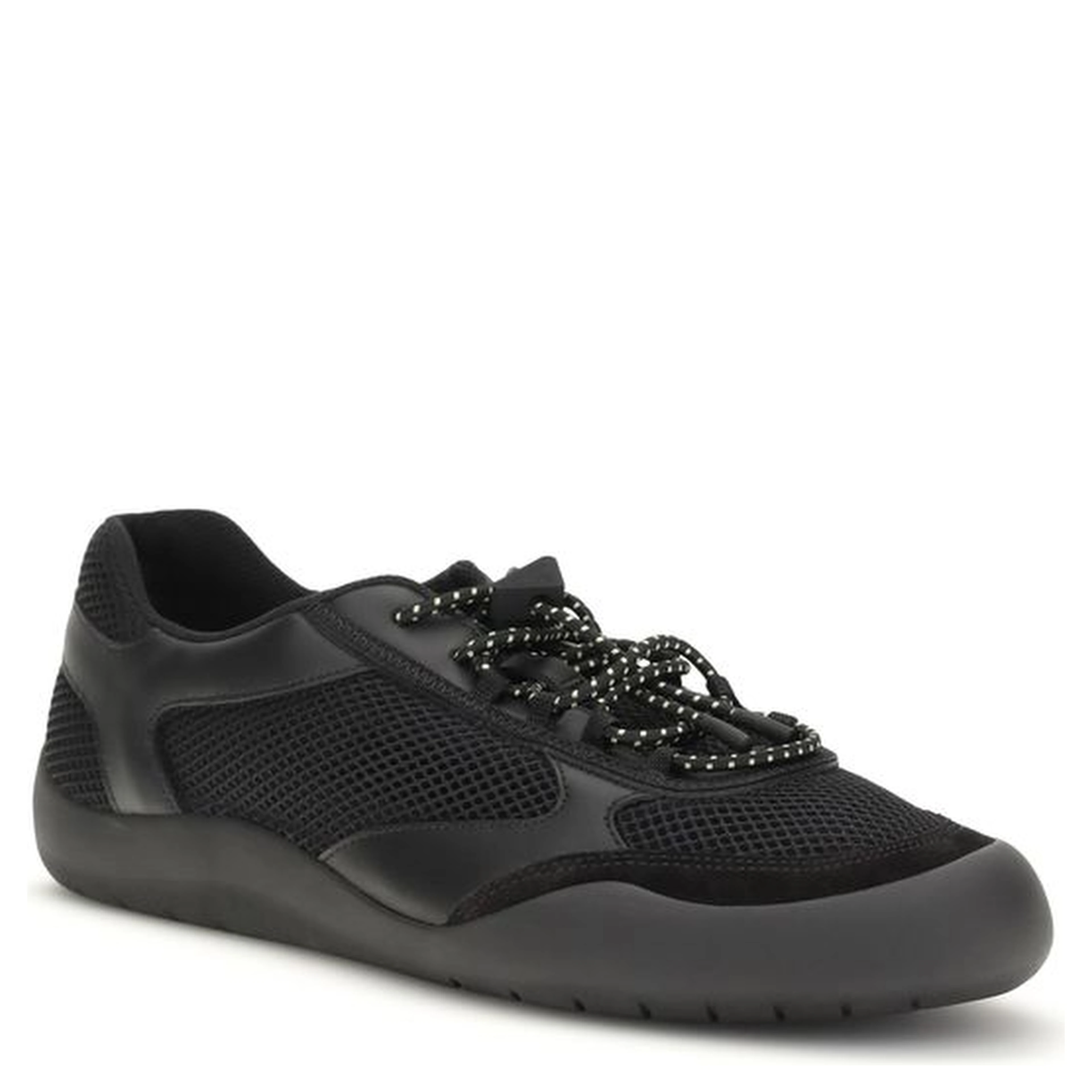 Black Polyester Athletic Sneakers