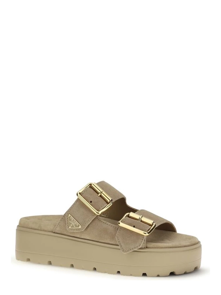 Beige Calf Leather Bos Taurus Platform Sandals alternative