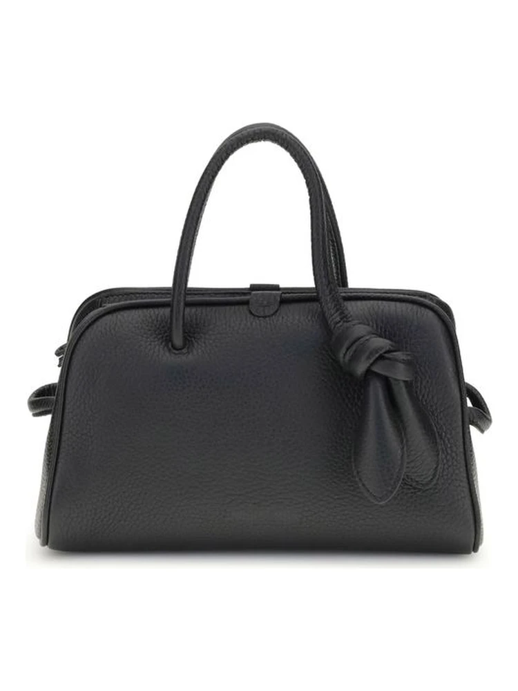 حقيبة يد بوس توروس من جلد العجل الأسود