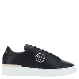 Black Leather Low Top Sneakers