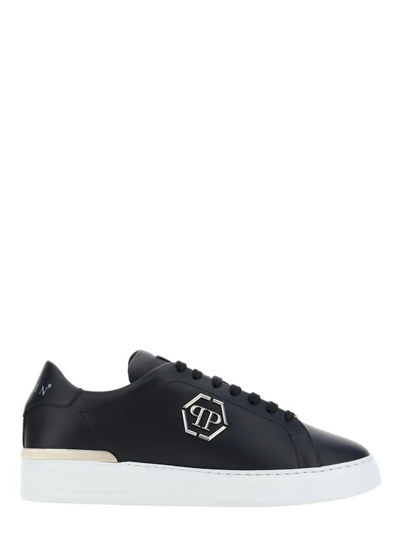 Black Leather Low Top Sneakers