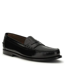 حذاء بوس توروس سهل الارتداء من جلد العجل الأسود