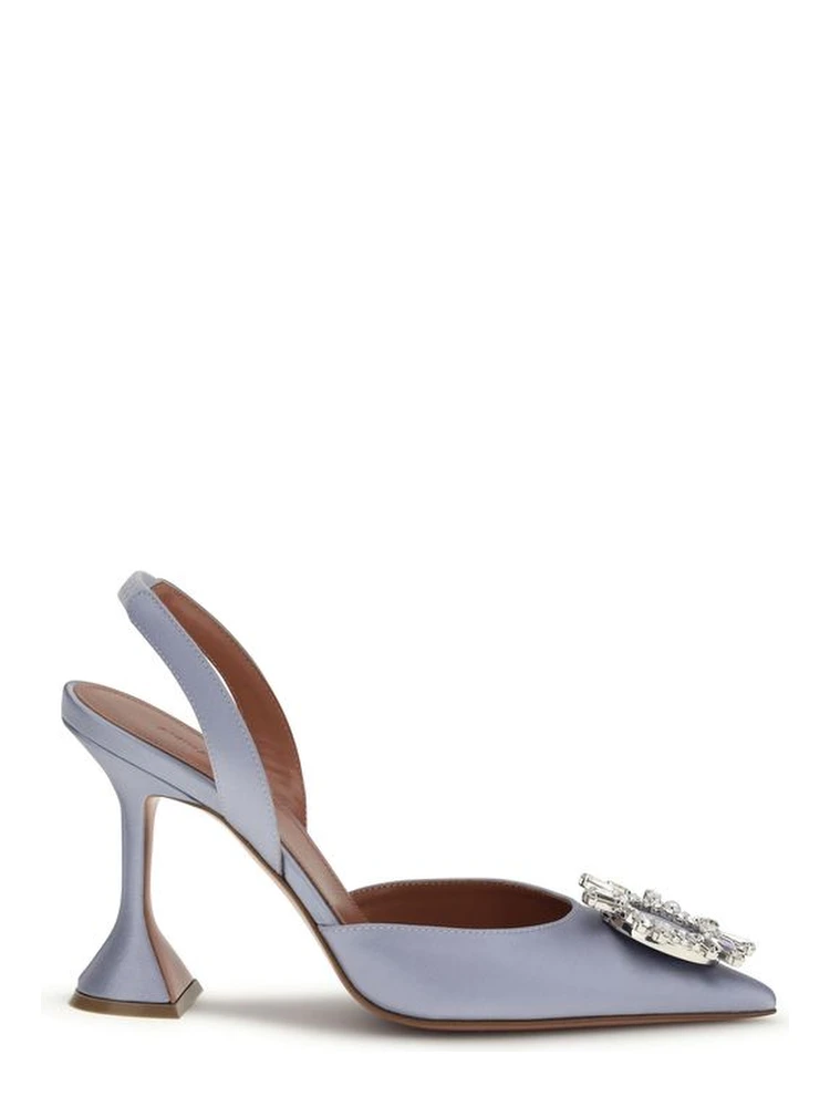 Purple Silk High Heel Pumps
