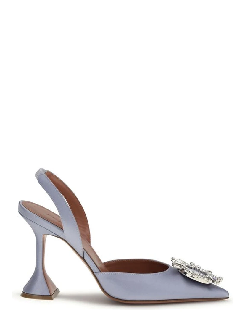 Purple Silk High Heel Pumps