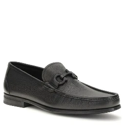 Black Calf Leather Bos Taurus Slip-On Loafers