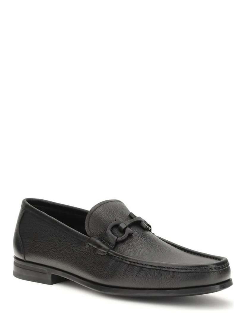 Black Calf Leather Bos Taurus Slip-On Loafers