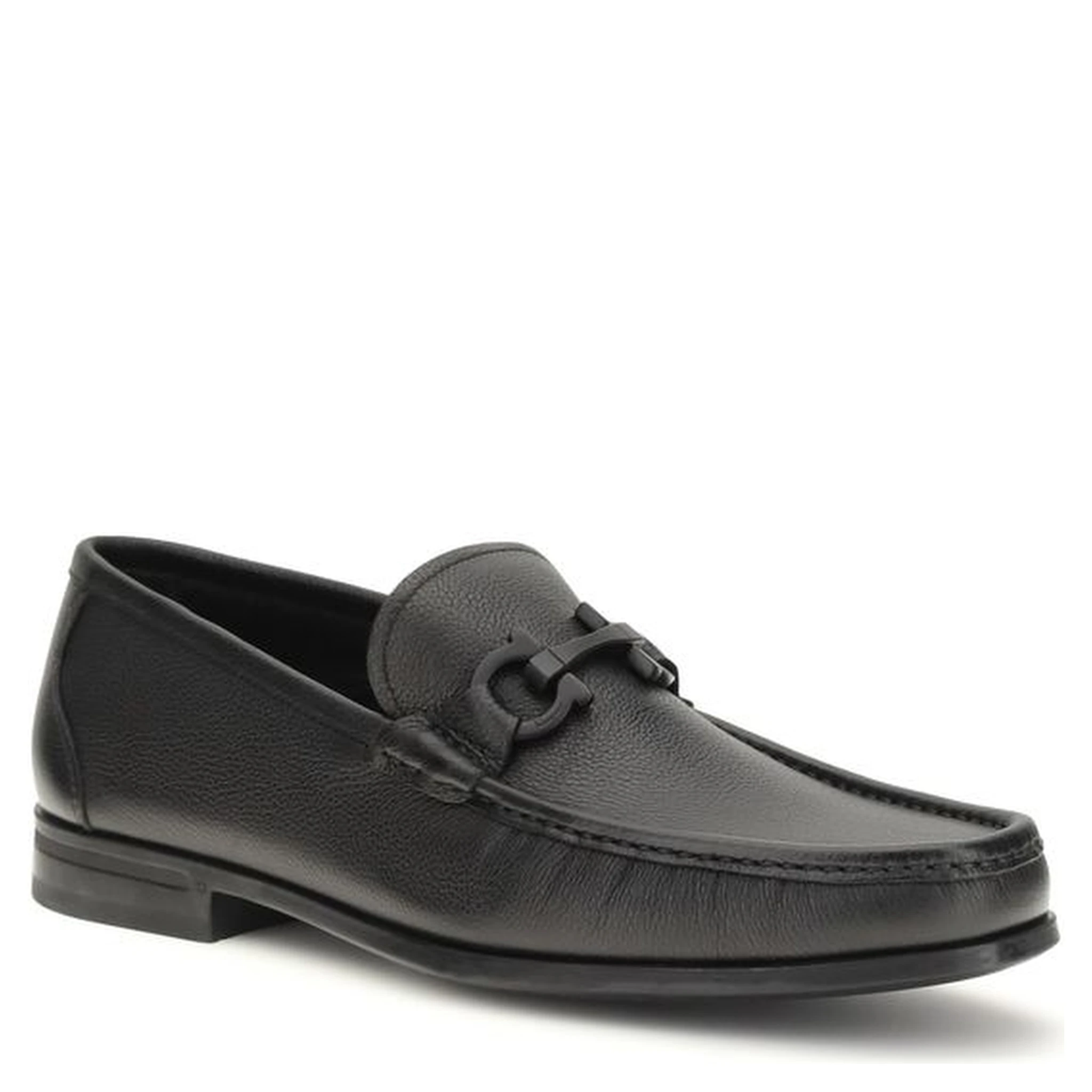 Black Calf Leather Bos Taurus Slip-On Loafers