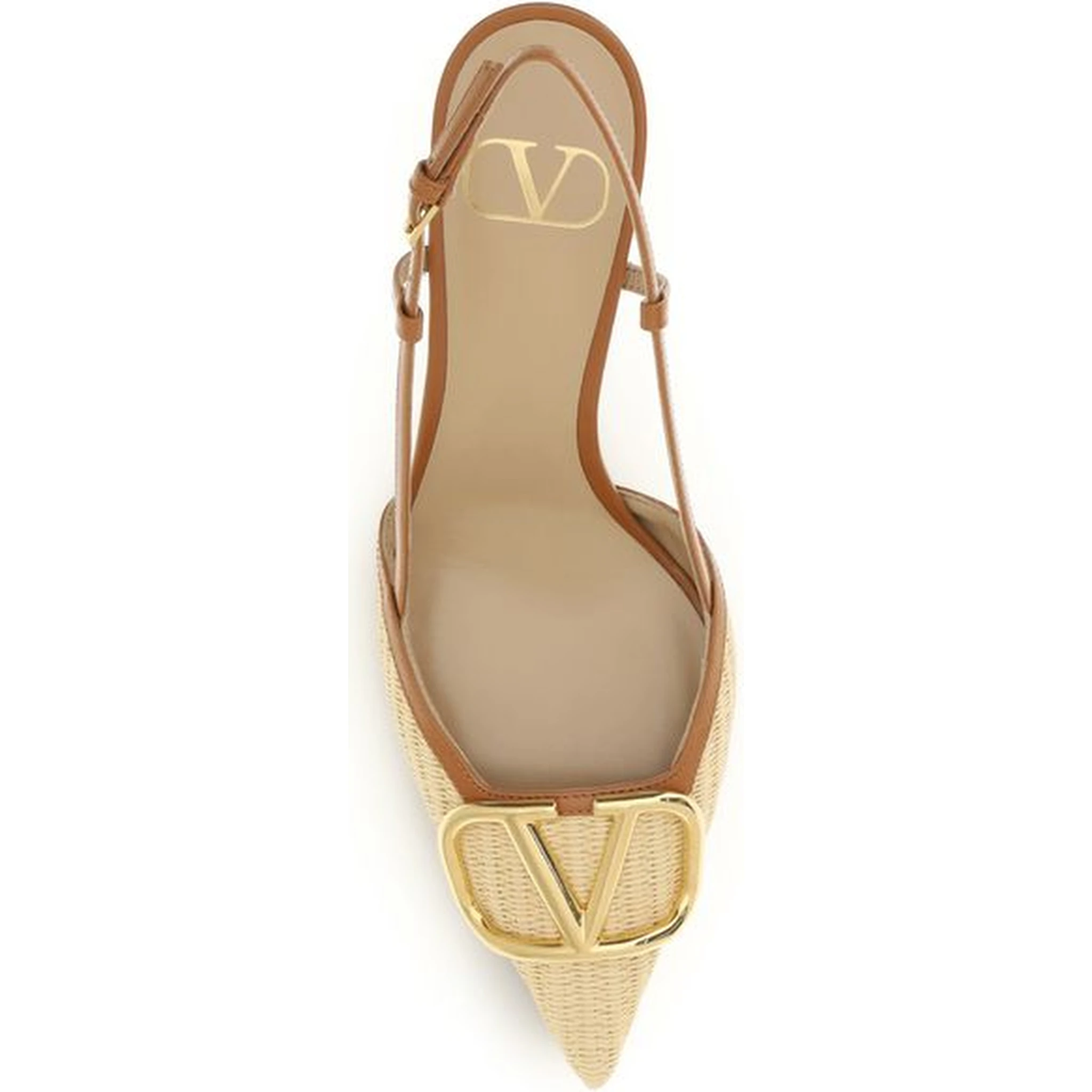 حذاء بكعب عالٍ من جلد العجل البيج من بوس توروس