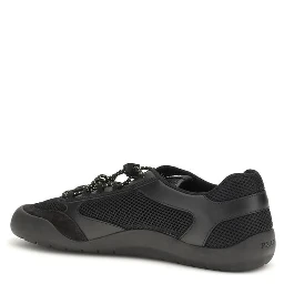 Black Polyester Athletic Sneakers