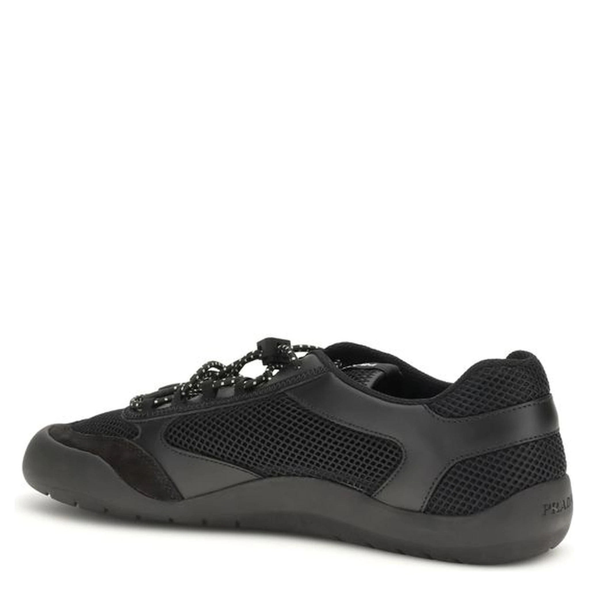 Black Polyester Athletic Sneakers