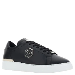 Black Leather Low Top Sneakers