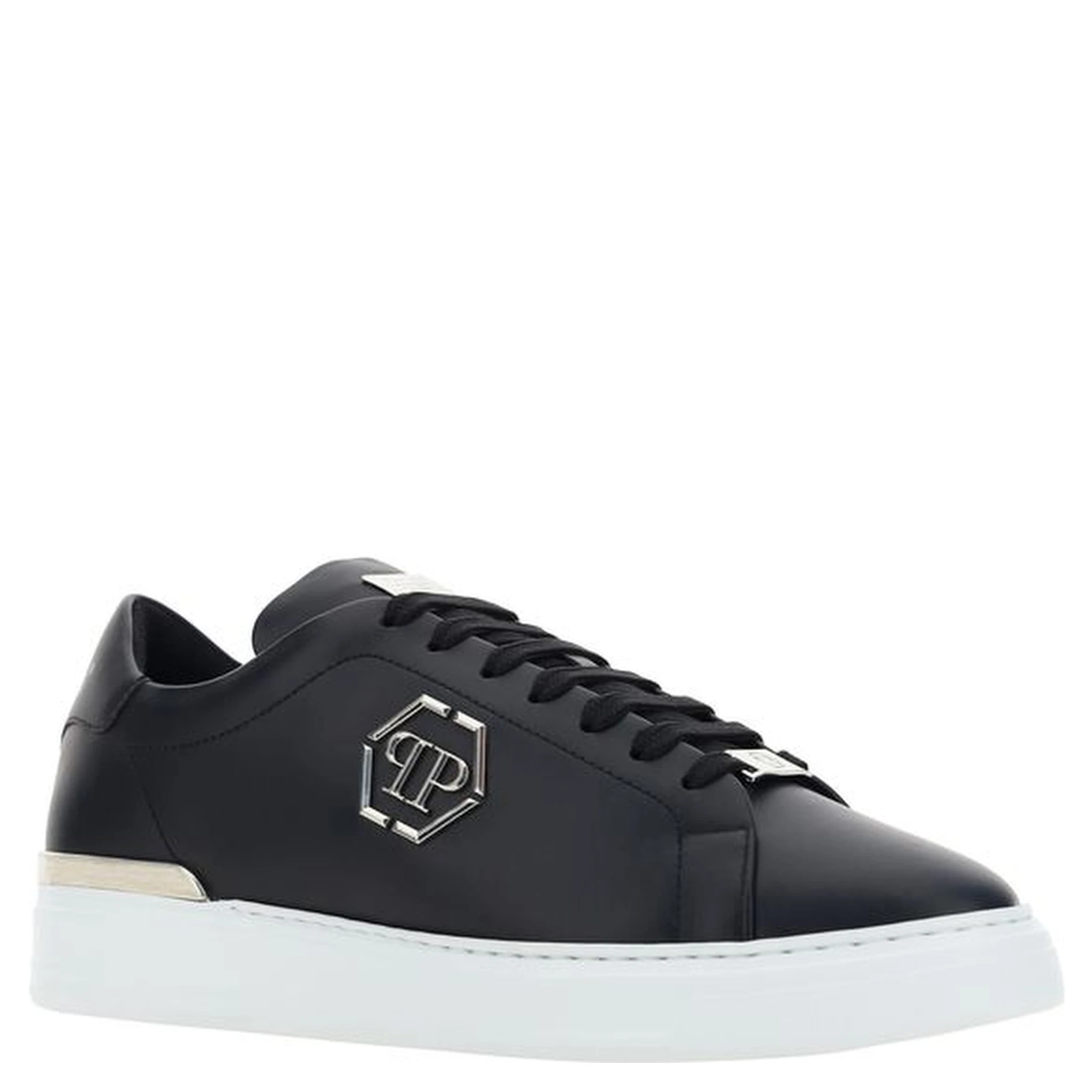 Black Leather Low Top Sneakers