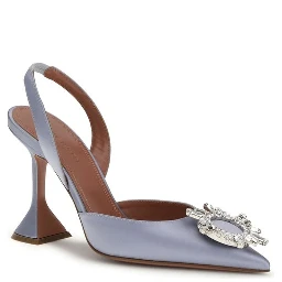 Purple Silk High Heel Pumps