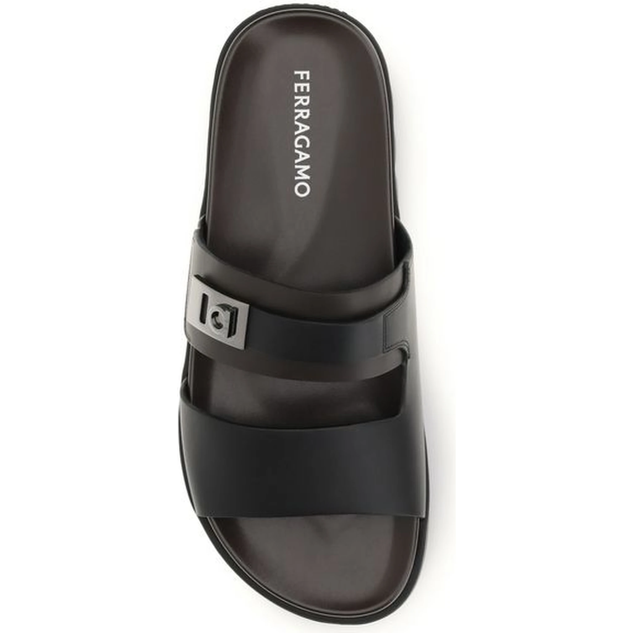 Black Calf Leather Bos Taurus Strap-On Sandals
