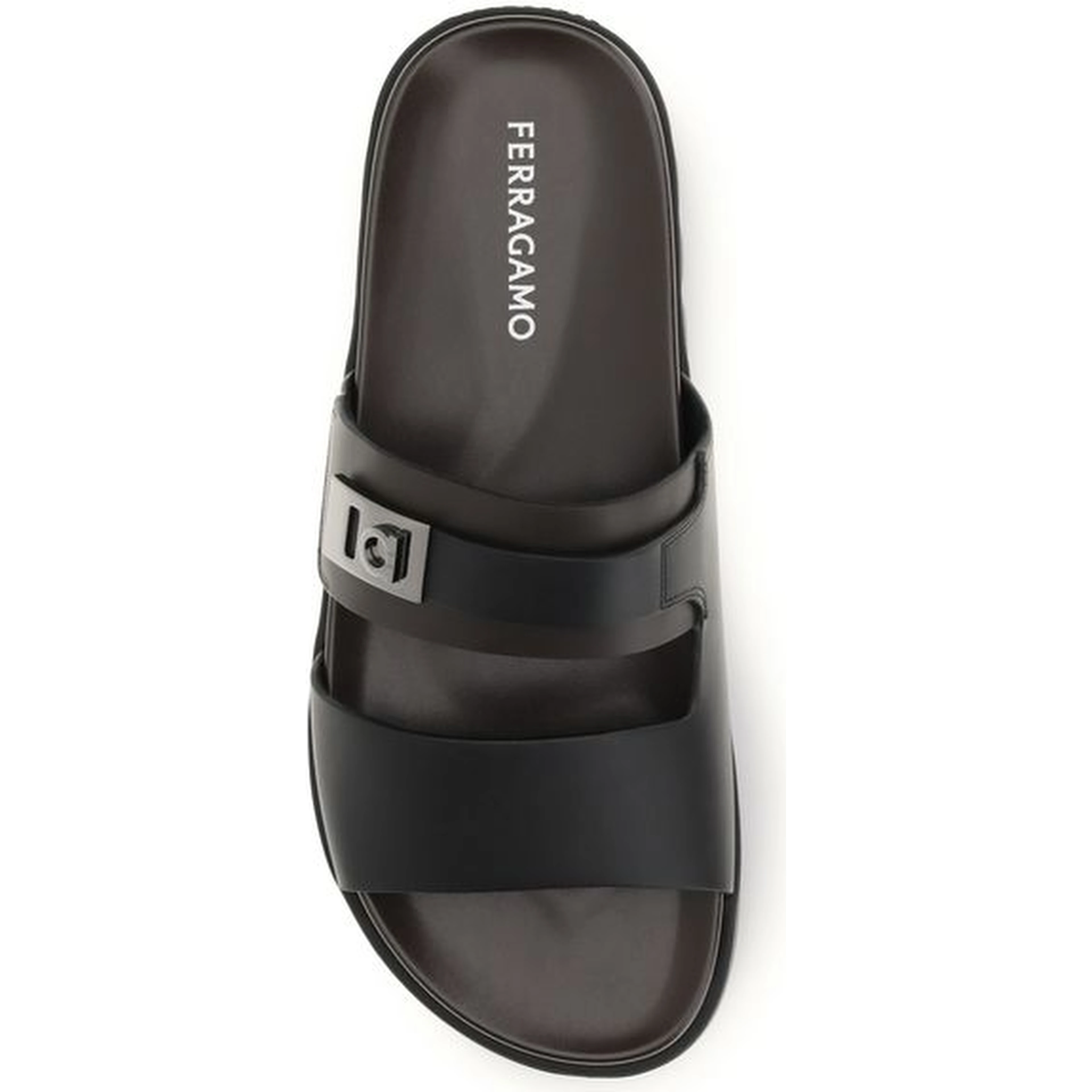 Black Calf Leather Bos Taurus Strap-On Sandals