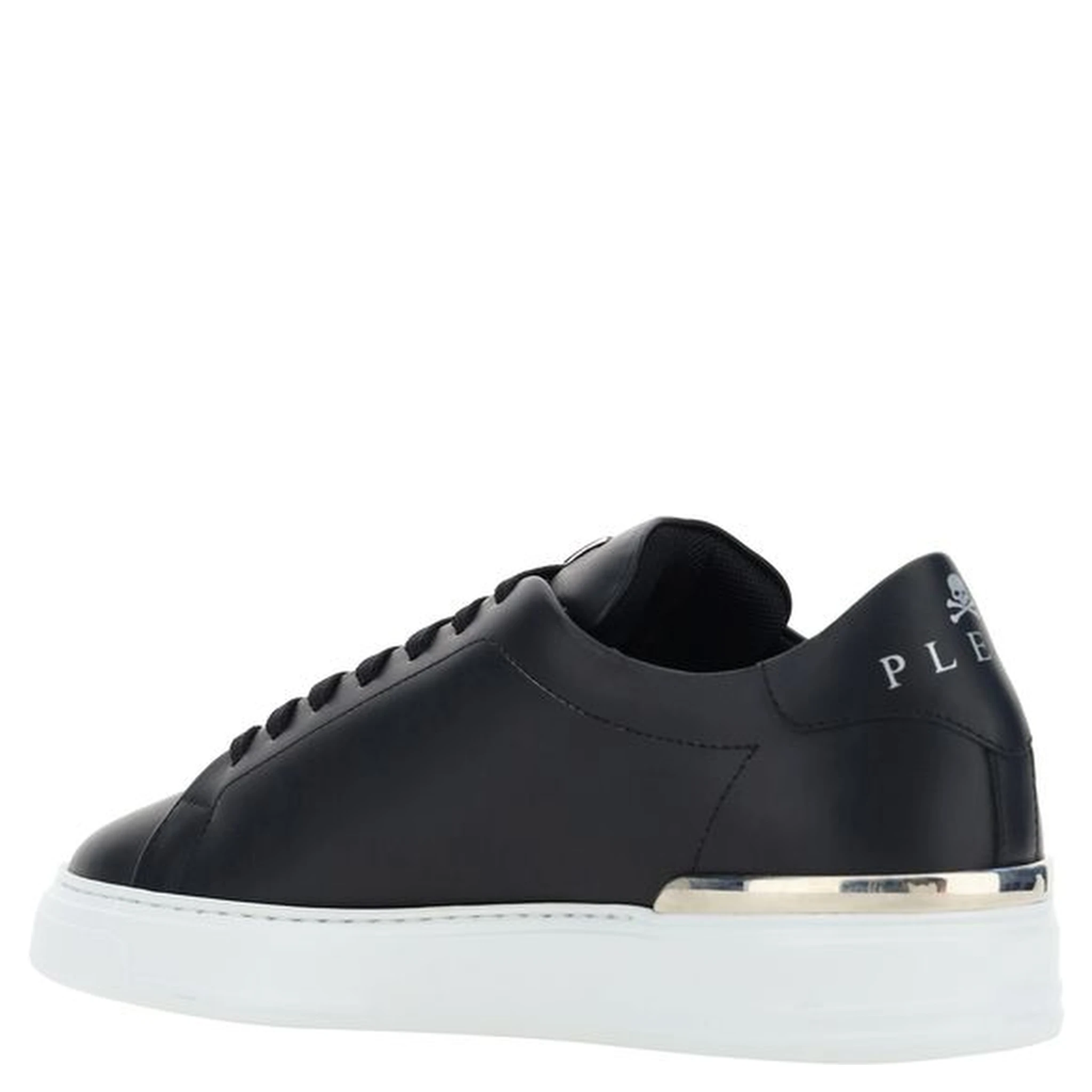 Black Leather Low Top Sneakers