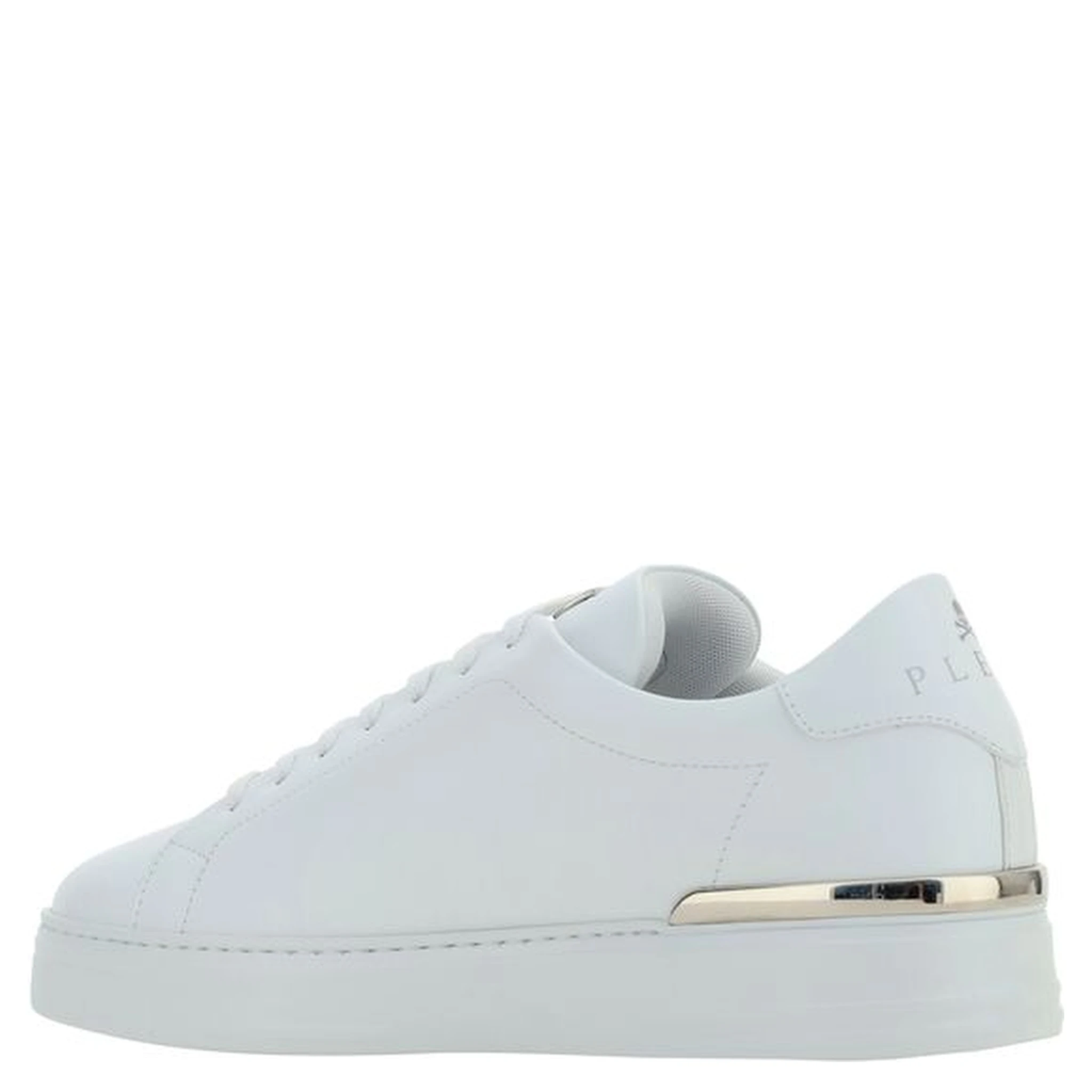 White Leather Low Top Sneakers