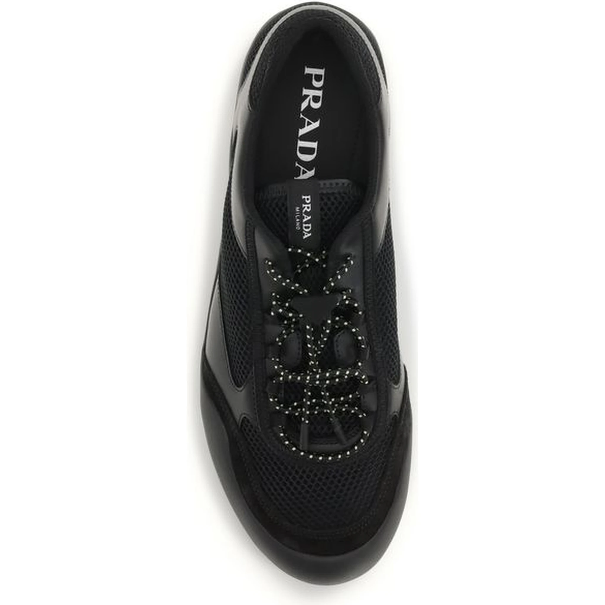 Black Polyester Athletic Sneakers