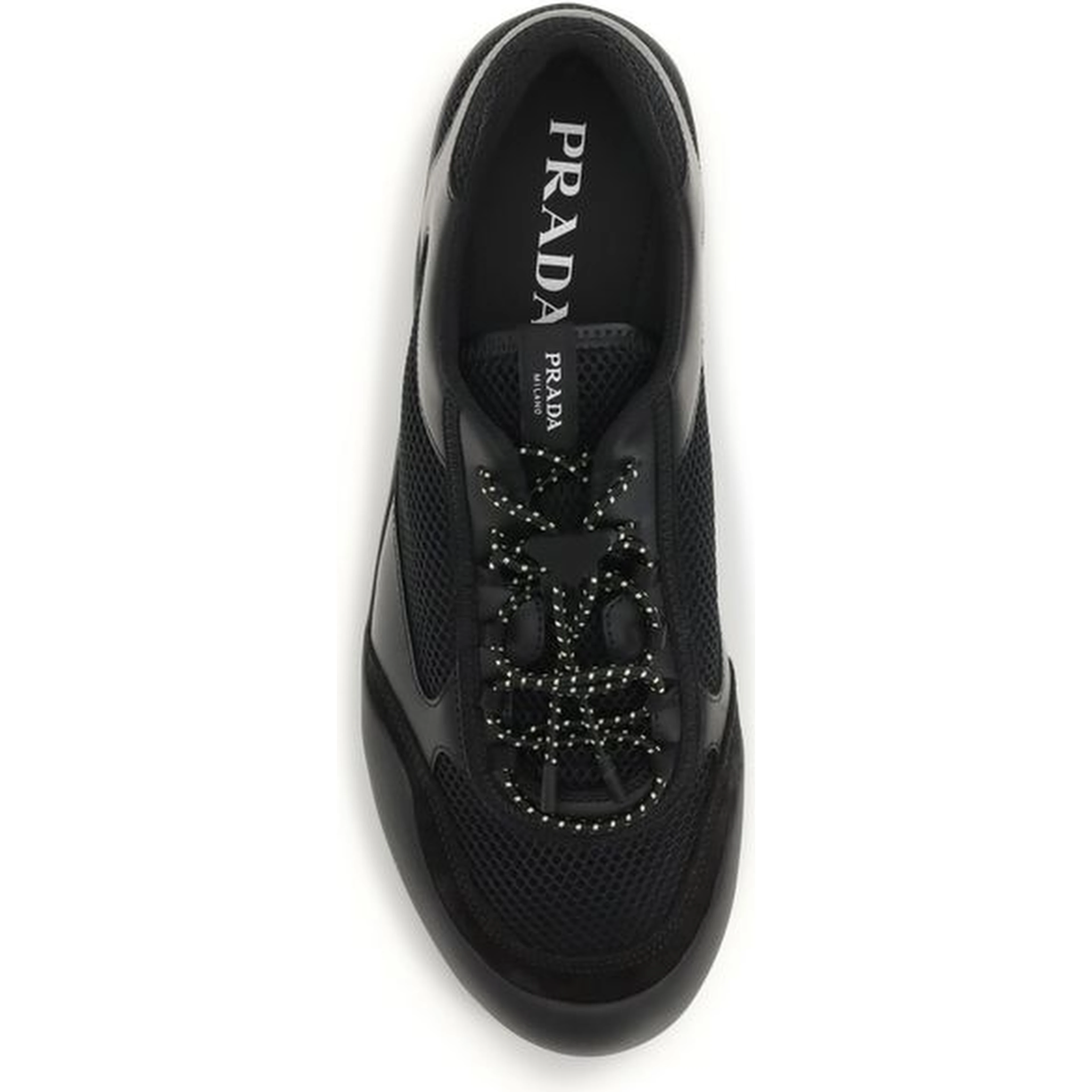 Black Polyester Athletic Sneakers